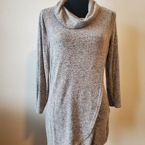 WHBM WOMEN SWEATER COWL NECK SIZE L GRAY